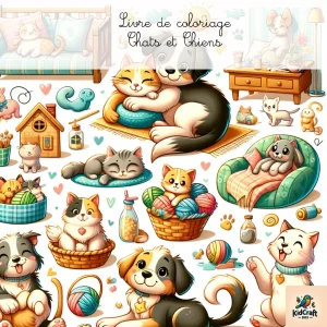 Livre de coloriage "chien et chat"
