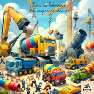 Livre de coloriage "engin de chantier"